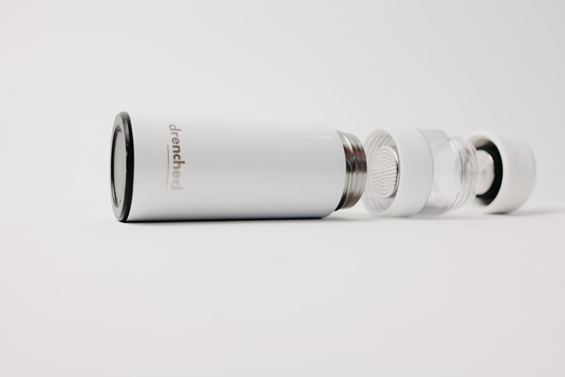 drenched - Reusable Smart Infuser Bottle (white x satin limited edition)